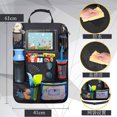 thumbnail image 3 of Car Seat Organiser - Kids Back Seat Organiser, Storage Pockets, Screen Holder, Black, 2 Pack, 3 of 5