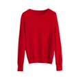 thumbnail image 5 of ManxiVoo Chandail à Capuche Tricoté à Manches Longues et Col Rond pour Femmes, Automne Hiver, Tenue Décontractée, Taille P, Rouge, 5 of 5