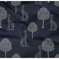 thumbnail image 4 of oneOone Organic Cotton Poplin Twill Fabric Tree & Giraffe Block Printed Fabric 1 Yard 42 Inch Wide, 4 of 4