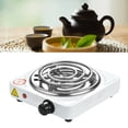 thumbnail image 4 of Electric Single Burner, Overheat Protection 1000W White Small Electric Stove Adjustable  for Kitchen US Plug 110V, 4 of 7