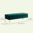 thumbnail image 3 of HOMCOM Banc Rembourré en Velours, Capitonné à Boutons, Banc de Bout de Lit pour Chambre, 3 of 10