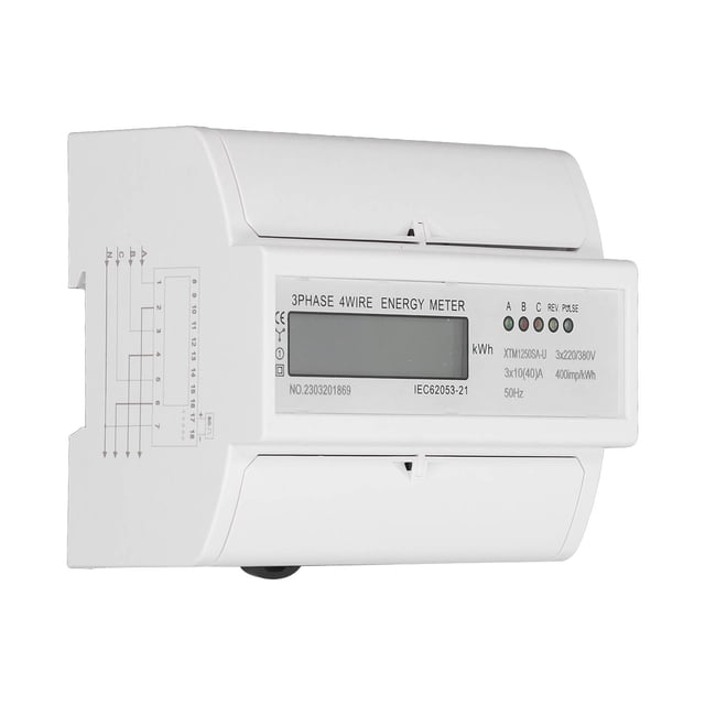 Testeur de Consommation d'Électricité, Compteur d'Énergie Électrique 3 DIN Rail Compteur d'Électricité Phase Compteur d'Énergie Résultats Impressionnants
