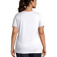 thumbnail image 3 of Just My Size T-Shirt Col Rond à Manches Courtes en Jersey de Coton pour Femmes, 2X, Blanc, 3 of 5