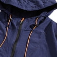 thumbnail image 5 of Maqroz Veste de Soleil pour Homme UPF 50++ à Capuche à Fermeture Éclair Intégrale Protection UV SPF Rafraîchissante Légère avec Poches Été Ajustable Séchage Rapide Veste de Sport de Piste Randonnée Pêche Plein Air Bleu Foncé L, 5 of 5