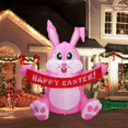 thumbnail image 1 of MesaSe 5 FT Lighted Bunny Hold Happy Easter Banner Inflatables Inflatable Easter Decoration   Cute Rabbit Blow Up Indoor Outdoor for Holiday Lawn Yard Garden Outside Decorations, 1 of 5