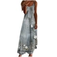 thumbnail image 2 of Ovzne Robes Grande Taille pour Femmes Courbées Robe d'Été pour Femmes Imprimé Sans Manches Col Rond Robe Longue Décontractée Robe de Vacances Imprimée Liquidation, 2 of 5