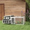 thumbnail image 2 of PawHut Wooden Chicken Coop with Large Run, Nesting Box, Tray, Dark Grey, 2 of 10