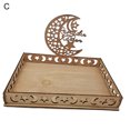 thumbnail image 2 of Neinkie Ramadan Wooden Tray Eid Plates for Home,Eid Mubarak Food Tableware Tray Ramadan Decorations for Table Wooden Tray Dessert Display for Ramadan Table Decoration, 2 of 2