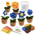 thumbnail image 1 of Hot!Flower Crochet Kit For Beginners For Adult And Kids Learn Crochet Set With Step By Step Video Tutorials DIY Knitting With Crochet Yarn And Crochet Hook.（6 Small Flowers）, 1 of 9