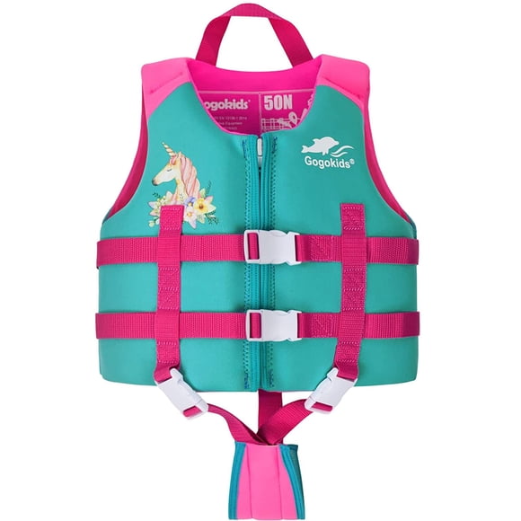 Gogokids Kids Swim Vest Life Jacket, Float Suit Children Flotation Buoyancy Swimsuit Swimwear Swimming Learning for Children, Pink