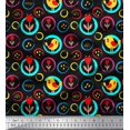 thumbnail image 1 of Soimoi Polyester Crepe Fabric Floral,Circle & Bird Artistic Print Sewing Fabric Yard 52 Inch Wide, 1 of 3