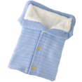 thumbnail image 2 of Fashion Newborn Baby Infant Cable Knitted Blanket Swaddle Wrap Swaddling Sleeping Bag, 2 of 3