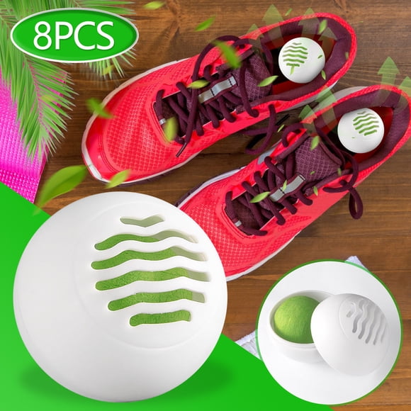 Dvkptbk 8 Pcs Odor Deodorizer Balls for Shoes, Gym Bags, Drawers, And Locker, Honeys Peach, Natural Tea Polyphenols And Essential Oil Long Lasting Odor Freshener Twists Ball