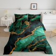 thumbnail image 3 of YST 7 Pcs Comforter Set Queen, Marble Bed In A Bag With Flat Sheet And Fitted Sheet For Kids And Adults, Golden Glitter Marbling Stone Pattern Bedding Set With Pillowcases & Shams,Green Gold, 3 of 5