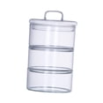 thumbnail image 3 of 3 Tier Glass Food Jar Multipurpose Grain Container Clear for Cookies Cereal Glasses Lid, 3 of 8