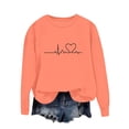thumbnail image 4 of BLVB Chandail à Col Rond pour Femmes, Imprimé de Cœur, Manches Longues, Mignon, Coupe Ample, Léger, Hauts d'Automne, Cadeaux de la Saint-Valentin, 4 of 5