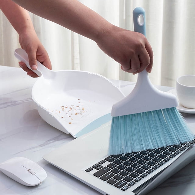TIMIFIS Kitchen Gadgets Desk Broom Dustpan and Brush Set Handheld Dustpan and Brush Comfortable Grip Brush and Dustpan for Sofa Tabletop Bedroom Tent Cleaning Kitchen & Dining