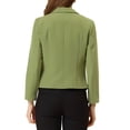 thumbnail image 3 of INSPIRE CHIC Women's Blazer Open Front Wear-to-Work Summer Crop Suit Jacket XS Avocado Green-Solid, 3 of 6