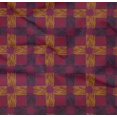 thumbnail image 4 of oneOone Organic Cotton Poplin Twill Fabric Check & Triangle Ikat Print Fabric By The Yard 42 Inch Wide, 4 of 4