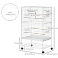 thumbnail image 3 of PawHut 52" Steel Bird Cage with Rolling Stand, White, 3 of 10