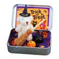 thumbnail image 1 of stanreset Handmade Cute Witch Teddybear In Box Miniature Witcher With Broom Pumpkin Cat Halloween Party white, 1 of 6
