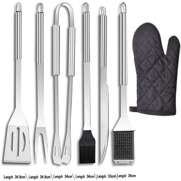 CEHVOM Barbecue Tool 25 Piece Oxford Cloth Bag BBQ Stainless Steel Portable Set, Outdoor Barbecue Tool Set Clearance