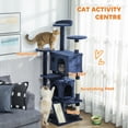 thumbnail image 4 of PawHut 54" Cat Tree Tower with Scratching Posts, Cat Condos, Dark Blue, 4 of 10