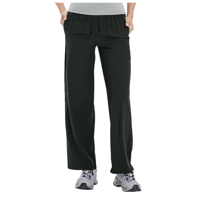 NECHOLOGY Women's Wide Leg Capris with Pockets and Drawstring, Dark Gray, Size S