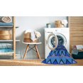 thumbnail image 2 of Ahgly Company Tapis d'Intérieur Lavable à la Machine, Carré, Transitionnel, Bleu Dodger, Tapis de Zone, 8 Pieds Carré, 2 of 7