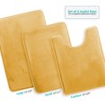 thumbnail image 3 of Set of 3 Clara Clark Bath Mat Bathroom Rug - Absorbent Memory Foam Bath Rugs - Non-Slip, Thick, Cozy Velvet Feel Microfiber Bathrug - Gold - Large 20"x32" - Small 17"x24" - Contour 24"x20", 3 of 6