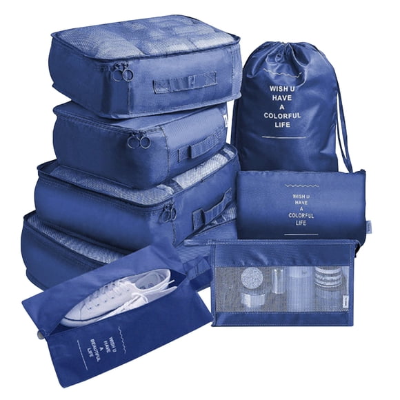 Packing Cubes 8 Sets Travel Luggage Organizers Include Shoe Storage Bag Convenient Packing Pouches For Travellers