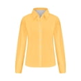 thumbnail image 5 of Besolor Button Down Shirts for Women Solid Color Long Sleeve Colared Tops Loose Office Blouses for Casual Work, 5 of 5