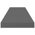 thumbnail image 3 of vidaXL Floating Wall Shelf High Gloss Grey 80x23.5x3.8 cm MDF, 3 of 4