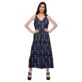 thumbnail image 1 of Moomaya Robe Longue Maxi pour Femmes en Coton Imprimé à Bretelles Spaghetti et Col en V, 1 of 6