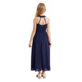 thumbnail image 2 of renvena Robe de Demoiselle d'Honneur pour Fille, Enfants, Dos Nu, Sans Manches, en Mousseline, Robe de Fête, Mariage, Bleu Marine, 8, 2 of 7