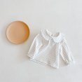 thumbnail image 2 of MeetoTime Children's Cotton Shirt Long Sleeved Doll Collar Solid Color Pullover Top Kids Spring Fall Clothes for Girls, 2 of 3