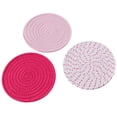 thumbnail image 2 of Vaidha Potholders Set Trivets Set Cotton Thread Weave Hot Pot Holders Set (Set Of 3) Stylish , Hot Mats,Spoon For Cooking And Baking By Diameter 7 Inches, 2 of 5