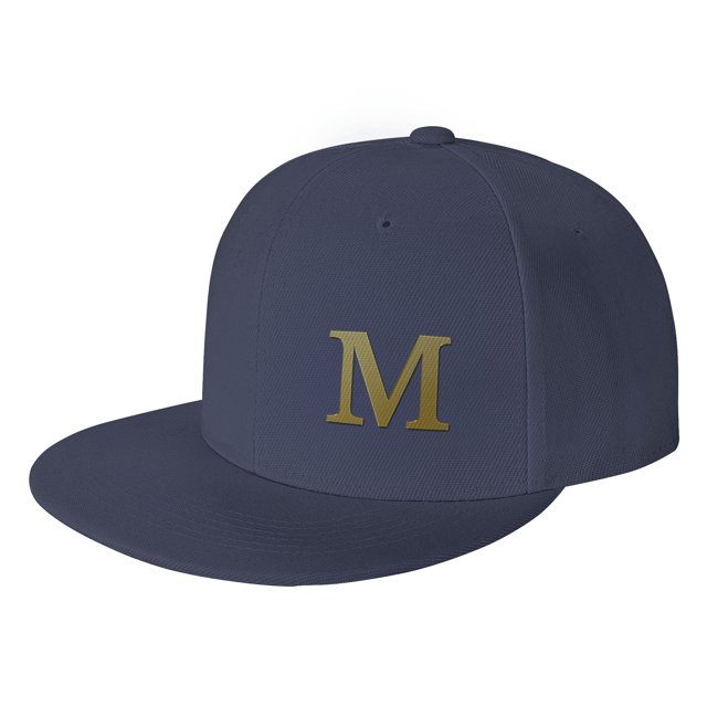 ZICANCN Alphabet M Pattern Baseball Caps, Trucker Hats for Men And Women, Adjustable Breathable Flat Caps, Navy Blue