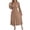Khaki, variant on Ltctricy Maxi Dresses for Women Lantern Long Sleeve Crew Neck Ruffle Trim Smocked Waist Pleated A-Line Dress Cocktail Party Dresses