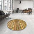 thumbnail image 3 of Ahgly Company Tapis d'Intérieur Ronds Abstraits Jaunes Abstraits pour Aire, 8 Pieds Rond, 3 of 6