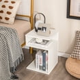thumbnail image 2 of Patiojoy Table d'Appoint en S pour Petit Espace Table de Bout de Sofa avec 2 Compartiments Ouverts Table de Nuit Moderne, 2 of 9