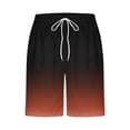 thumbnail image 4 of RKSTN Mens Swim Trunks Gradient Print Novel Extra Plus Size Elastic Waistband Drawstring Comfortable Summer Beach Breathable Vacation Shorts with Pockets, 4 of 4