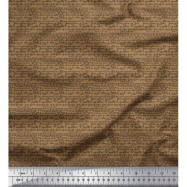 Soimoi Rayon Fabric Geometric Formula Education Theme Print Fabric by The Yard 42 Inch Wide