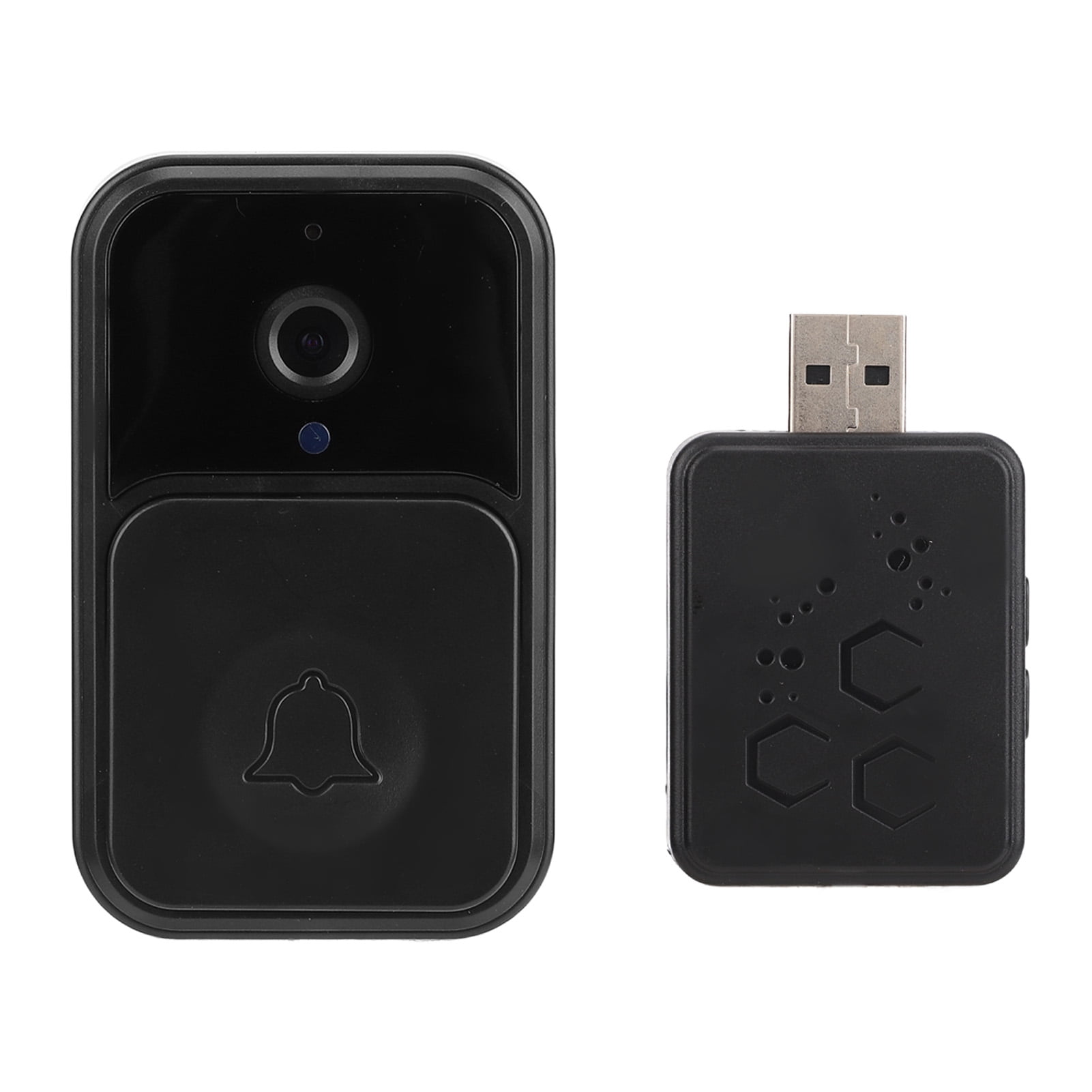 Doorbell Camera, 128GB Large Memory 90 Wide Angle Len WiFi Video Doorbell Camera  for Home Black