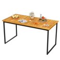 thumbnail image 1 of Costway Acacia Wood Dining Table for 6 People 55" Rectangle Patio Table with Umbrella Hole, 1 of 9