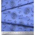 thumbnail image 3 of Soimoi Blue Cotton Jersey Fabric Hardware Tools & Text Printed Fabric 1 Yard 58 Inch Wide, 3 of 5