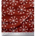 thumbnail image 1 of Soimoi Red Cotton Cambric Fabric Snow Flakes Floral Printed Craft Fabric by the Yard 42 Inch Wide, 1 of 3