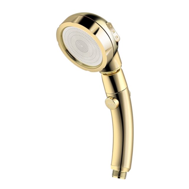 Pomme de Douche Haute Pression Pomme de Douche à Main 3 Niveaux Réglable avec Réglage Salle de Bain Maison durable Pomme de Douche Haute Pression Réglable à 3 Niveaux Pomme de Douche Or