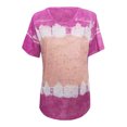 thumbnail image 3 of Pxiakgy T-Shirts pour Femmes Printemps Été Décontracté Col Rond Manches Courtes Imprimé Grande Taille Haut T-Shirts Femmes Rose Vif + L, 3 of 7