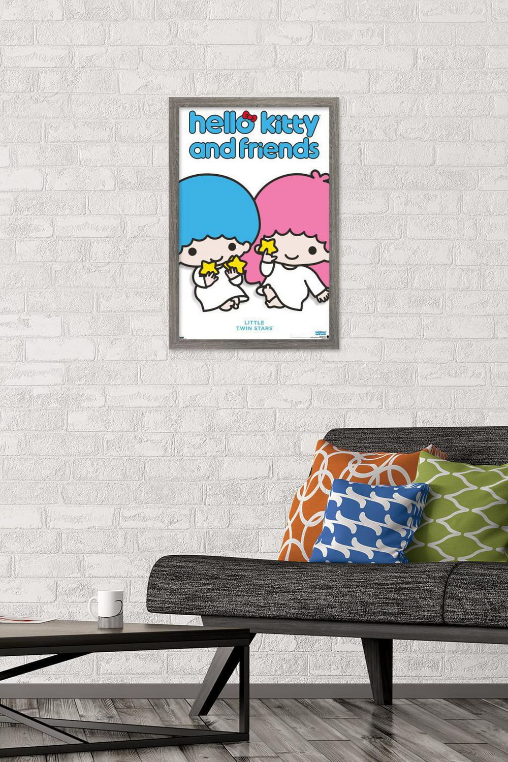 Hello Kitty and Friends: Hello - Little Twin Stars Feature Series Wall Poster with Pushpins, 22.375" x 34"